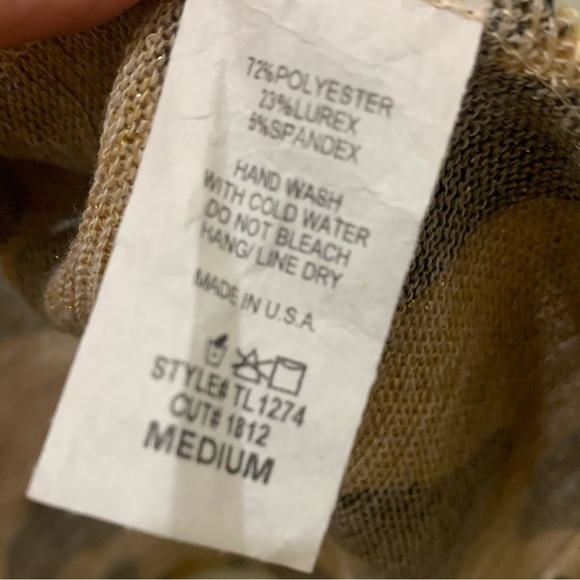 Leopard Animal Print semi-sheer‎ overlay light weight sweater.  Short sleeve M - Picture 11 of 11